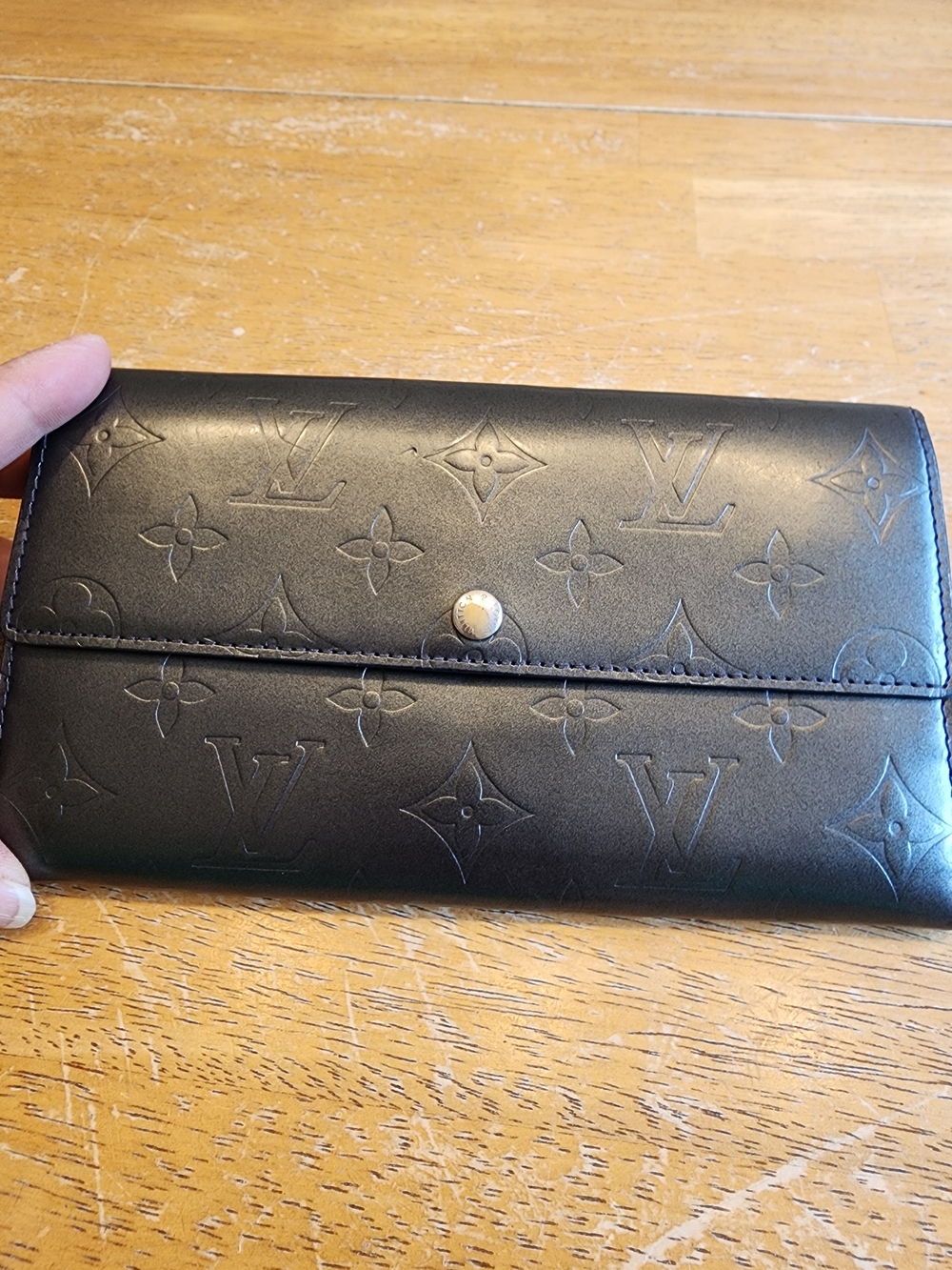 Louis Vuitton Monogram Mat Porte-Tresor International longwallet Matte dark gray